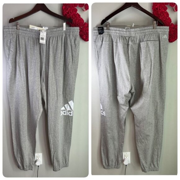 Adidas Mens Mid Rise Big and Tall Jogger Pant 3x-large Tall, Gray IC9429 - Picture 1 of 11